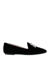 Rodo Woman Loafers Black Size 12 Textile Fibers In Black