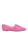 Rodo Woman Ballet Flats Magenta Size 10 Soft Leather In Magenta