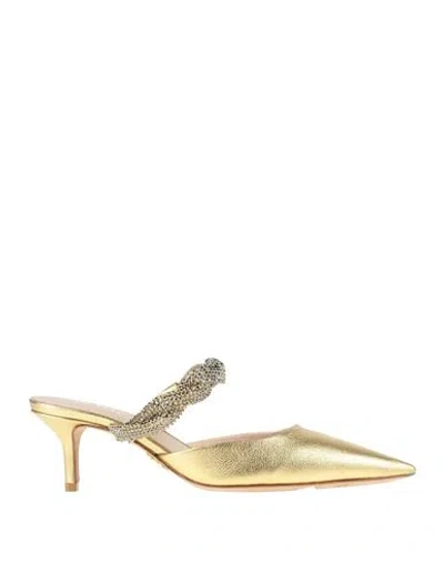 Rodo Woman Mules & Clogs Gold Size 7 Leather