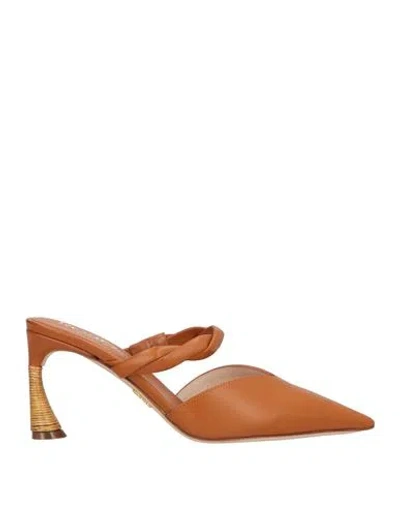 Rodo Woman Mules & Clogs Tan Size 10 Calfskin In Brown