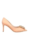 Rodo Woman Pumps Blush Size 8 Textile Fibers In Neutral