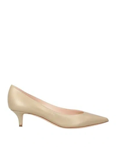 Rodo Woman Pumps Platinum Size 8 Soft Leather In Gold