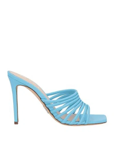 Rodo Woman Sandals Azure Size 7 Leather In Blue