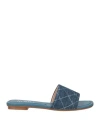 Rodo Woman Sandals Blue Size 11 Textile Fibers In Blue