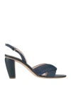 Rodo Woman Sandals Blue Size 8 Textile Fibers In Blue