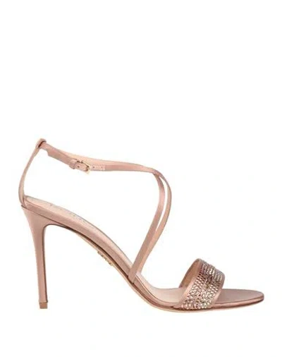 Rodo Woman Sandals Blush Size 9 Textile Fibers In Pink