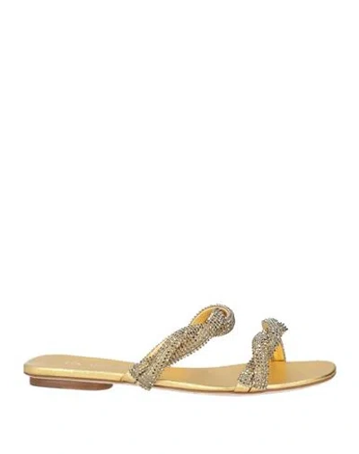 Rodo Woman Sandals Gold Size 8 Lambskin