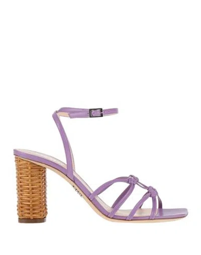 Rodo Woman Sandals Mauve Size 8 Lambskin In Purple