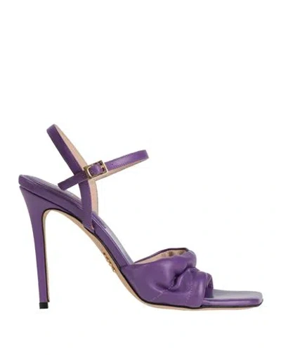Rodo Woman Sandals Purple Size 7 Leather