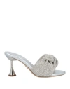 Rodo Woman Sandals Silver Size 8 Goat Skin, Nickel In Silver
