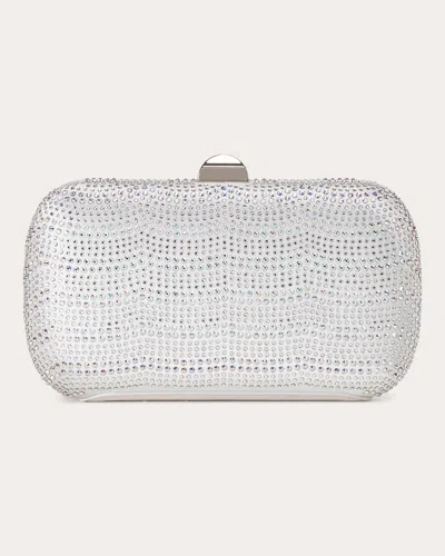 Rodo Women's Lyssa Embellished Satin Structured Clutch In White