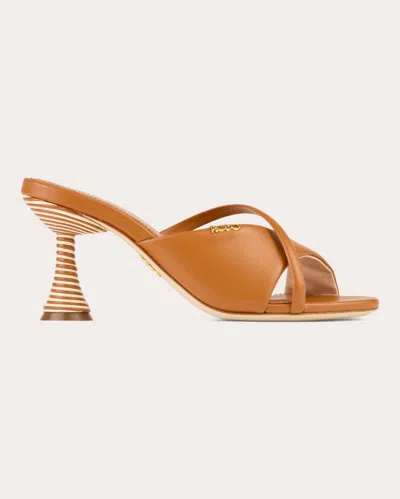 Rodo Women's Mabella 80 Leather Asymmetric Sandal In Brown