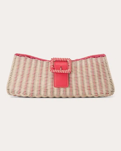 Rodo Women's Nathalie Woven Wicker Clutch In Silver