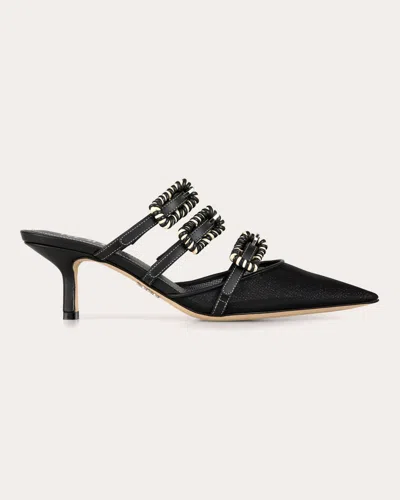 Rodo Women's Paige 55 Mesh Leather Mule In Black