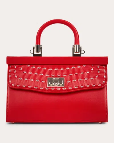 Rodo Women's Small Paris Crystal-embellished Leather Handbag In Red