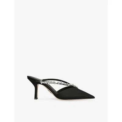 Rodo Womens Kayla 75 Satin Heeled Mules Black Eur 37 / 4 Uk