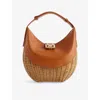 Rodo Womens Laurelle Willow Leather And Rattan Shoulder Bag