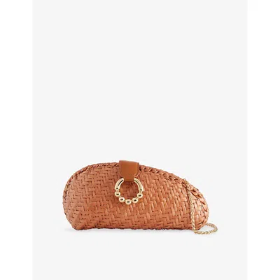 Rodo Womens Tan Willow Chain Strap Woven Clutch Bag In Brown