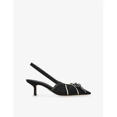 Rodo Womens Tess 55 Suede Heeled Mules Black Eur 40 / 7 Uk