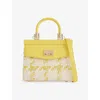Rodo Womens Yellow/ Light Weave Mini Paris Woven And Leather Top-handle Bag
