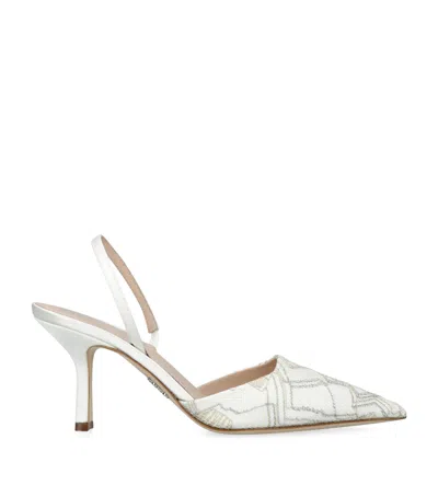 Rodo Woven Assia Slingback Pumps 80 In White
