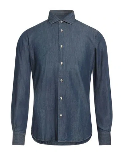 Rodrigo Man Denim Shirt Blue Size 15 Cotton