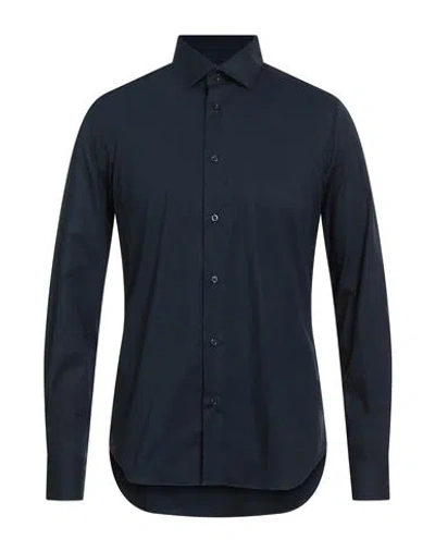 Rodrigo Man Shirt Midnight Blue Size 16 Cotton, Elastane
