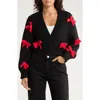 Roffe Accessories Bow Cardigan In Black