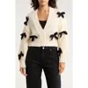 Roffe Accessories Bow Cardigan In Neutral