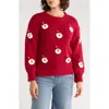 Roffe Accessories Embroidered Santa Claus Sweater In Red