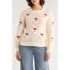 Roffe Accessories Embroidered Santa Claus Sweater In White