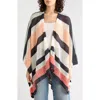 Roffe Accessories Stripe Open Knit Poncho In Multi