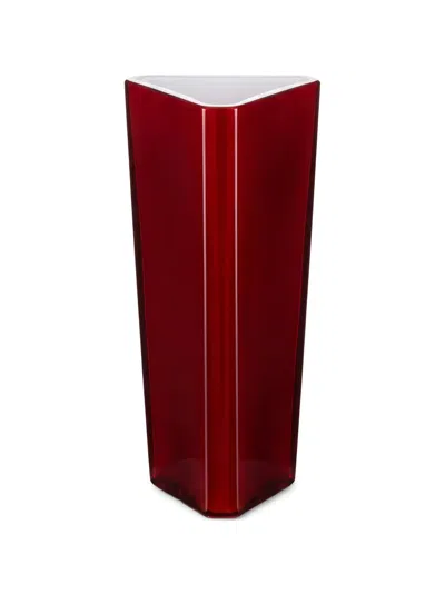 Rogaska Triangolo Luminos Vase In Red