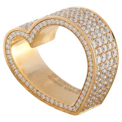 Pre-owned Roger Dubuis 18k Yellow Gold 5.67ct Diamond Heart Ring Rd14-040826