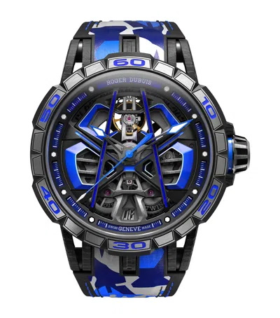 Roger Dubuis Carbon Excalibur Spider Huracan Sterrato Mb Watch In Blue