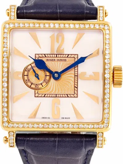 Pre-owned Roger Dubuis Golden Square 34mm Watch In White