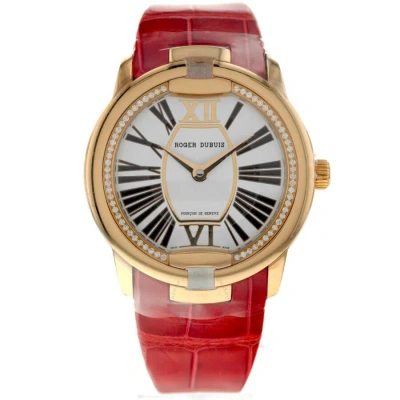 Roger Dubuis Velvet Automatic Diamond Silver Dial Ladies Watch Dbve0033 In Red