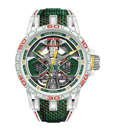 Roger Dubuis X Lamborghini Mcf Excalibur Spider Huracán Watch In Green