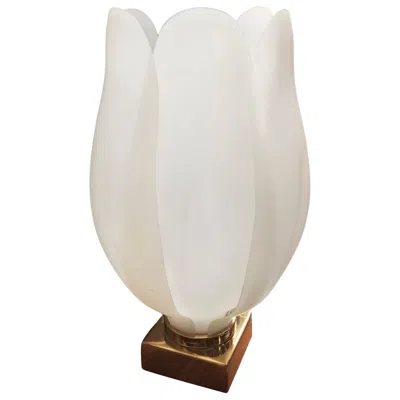Pre-owned Roger Rougier Oversized Acrylic Tulip Lamp In The Style Of  In Sand