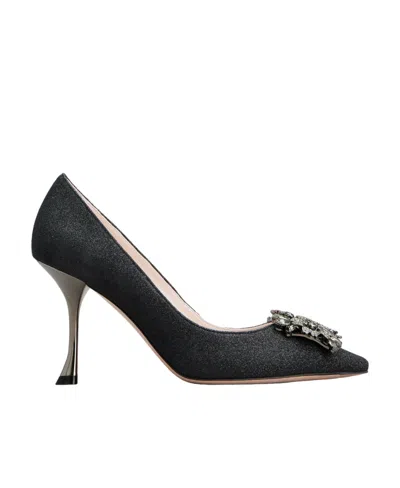 Roger Vivier Rv Bouquet Strass Buckle Pumps In Black