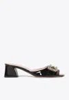 Roger Vivier Bikiviv Crystal-embellished Patent-leather Mules In Nero