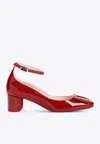 Roger Vivier 45 Patent Leather Sandals In Red