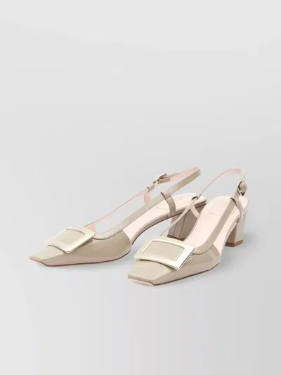 Roger Vivier 45 Slingback Pumps With Geometric Heel
