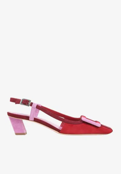 Roger Vivier 45 Slingback Suede Pumps In Multi