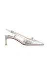 Roger Vivier Small Buckle Slingback Pumps In White
