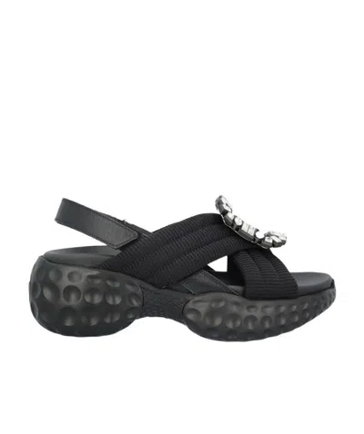 Roger Vivier 60mm Crystal-embellished Sling-back Sandals In Black