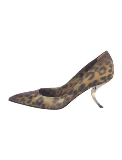 Pre-owned Roger Vivier Animal Print Pumps In Brown