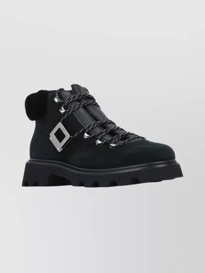 Roger Vivier Ankle Boots With Buckle And Chunky Sole In Black