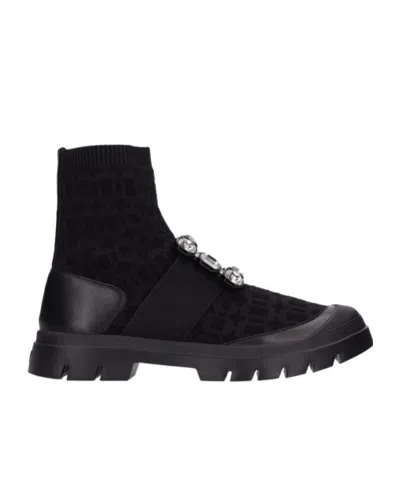 Roger Vivier Ankle Boots With Metal Applications In Black