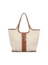 Roger Vivier Beige Choc Medium Tote In C606(natural Light)+s018(cog